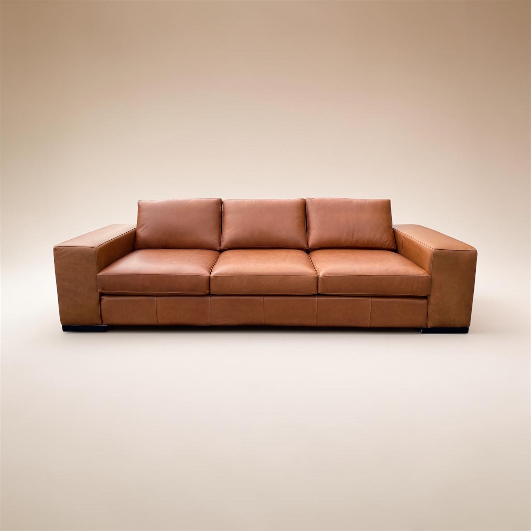 3m Gemsbok Genuine Leather Couch Front View