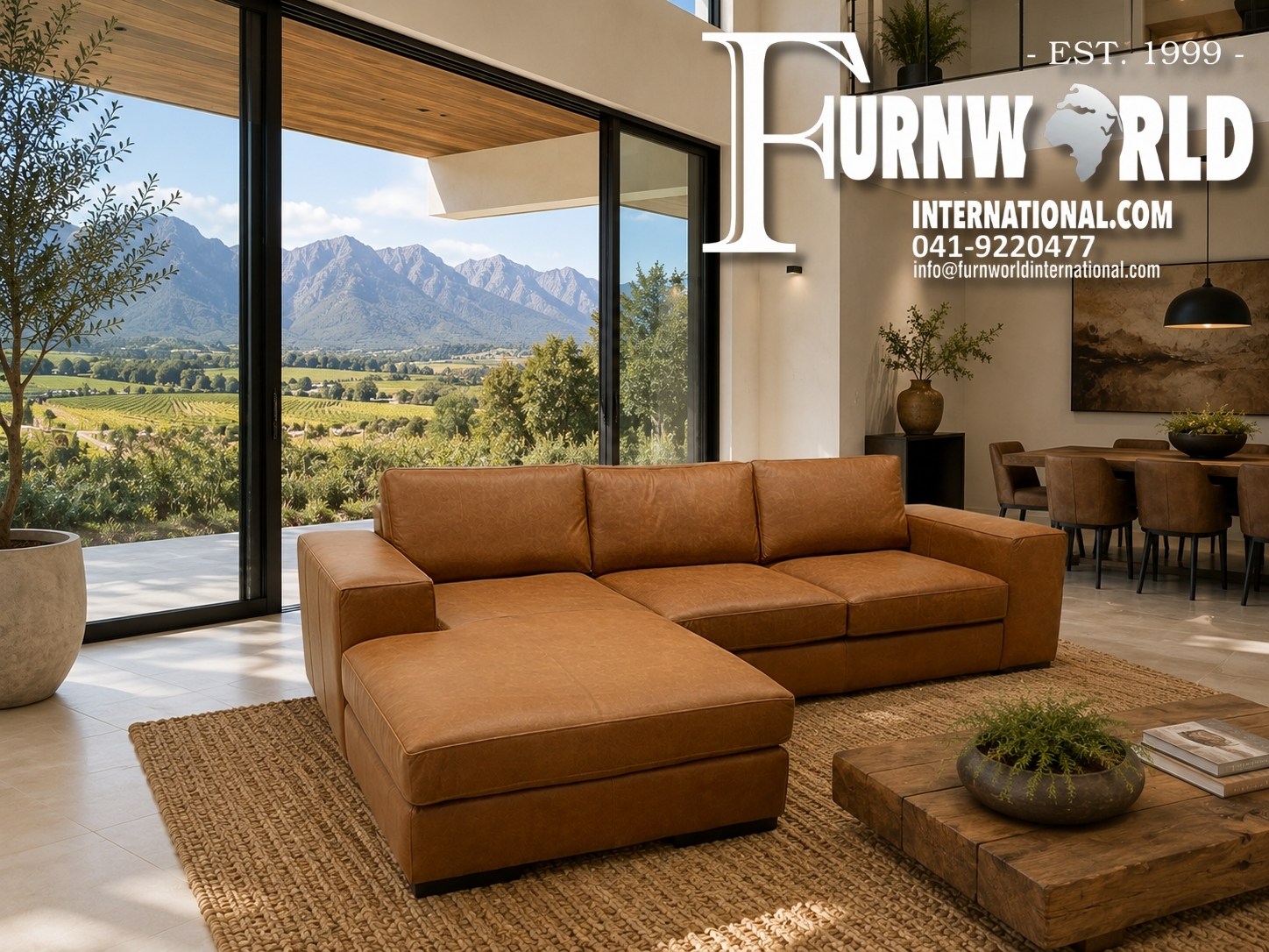 Gemsbok Daybed Leather Corner Sofa