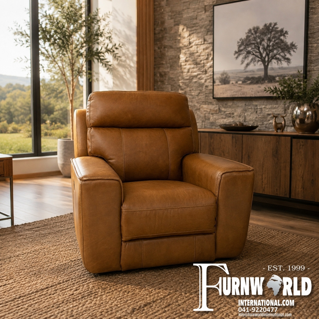 Prestige Zero-Gravity Lay-Flat Incliner Chair in 100% A-Grade Full-Grain Genuine Leather