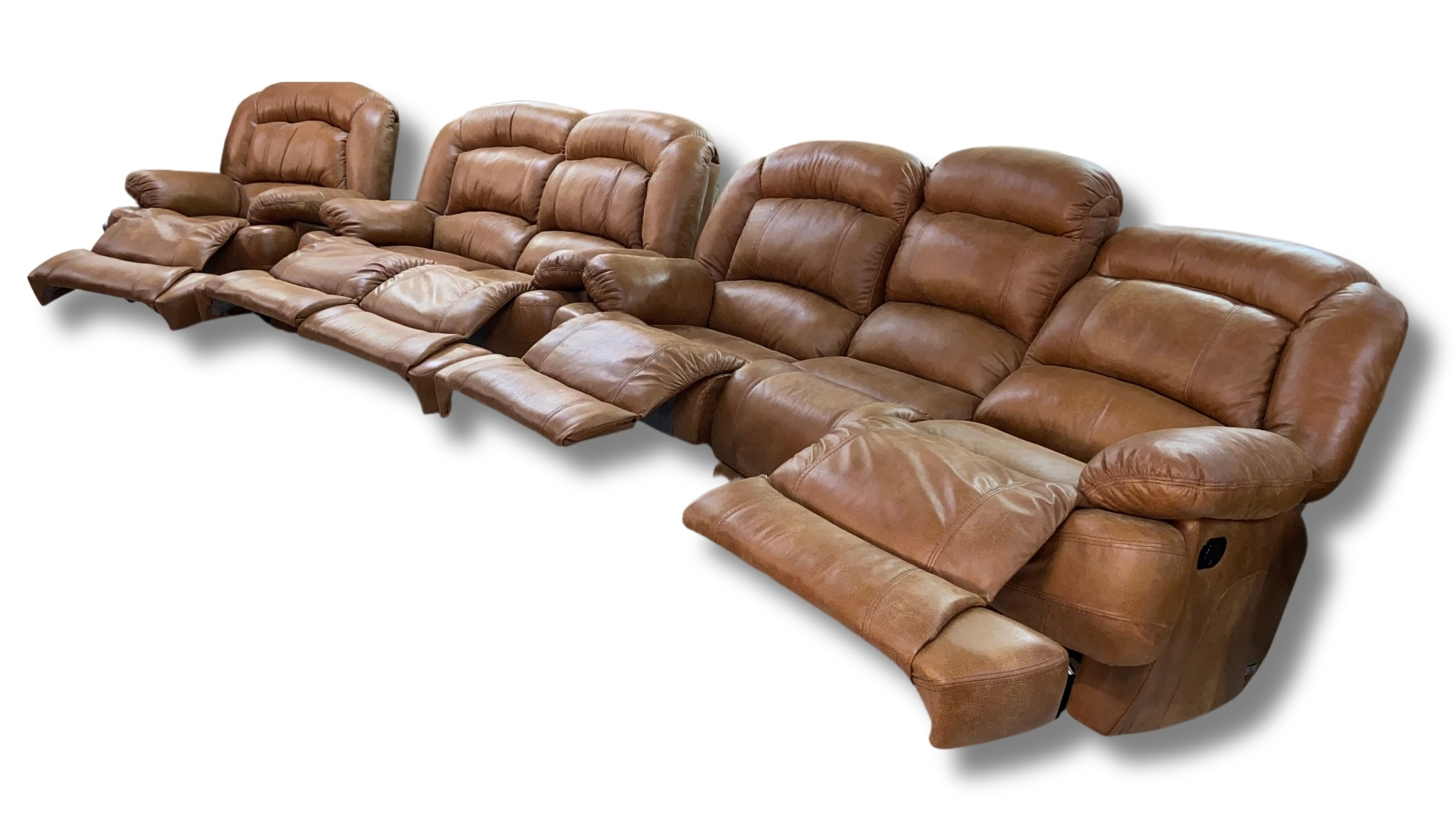 Rhino Leather Recliner 3-2-1 Set Side View
