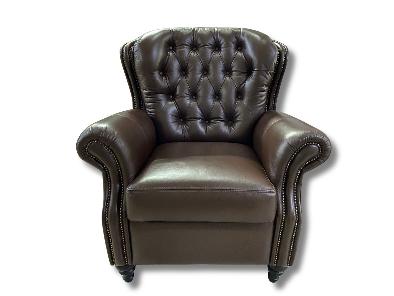 Churchill Club Chair - Mocca Brown Leather