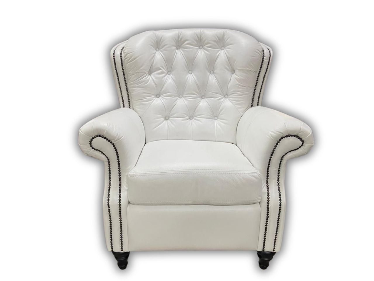 Churchill Club Chair - White Leather