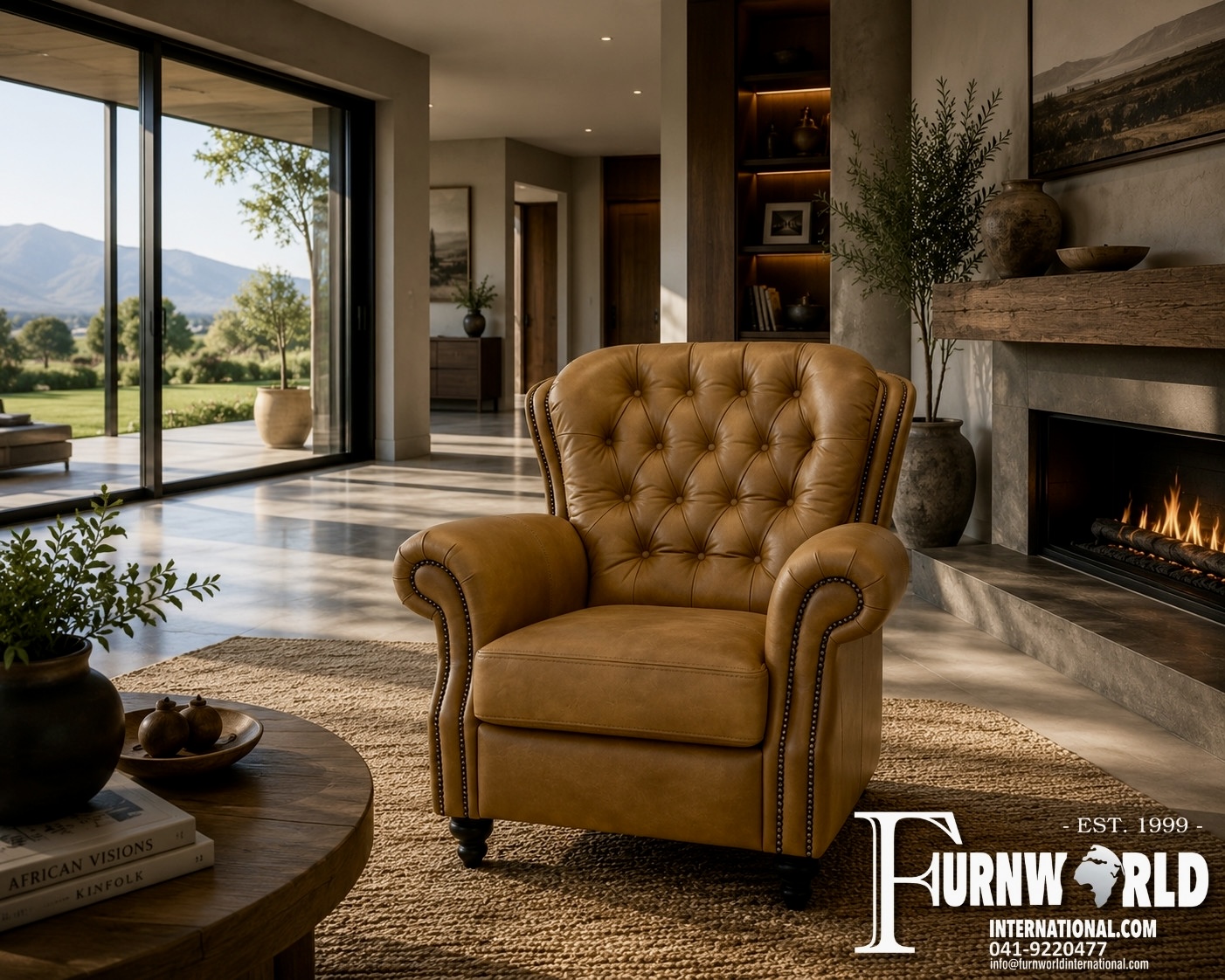 Churchill Club Chair - Rustic Leather