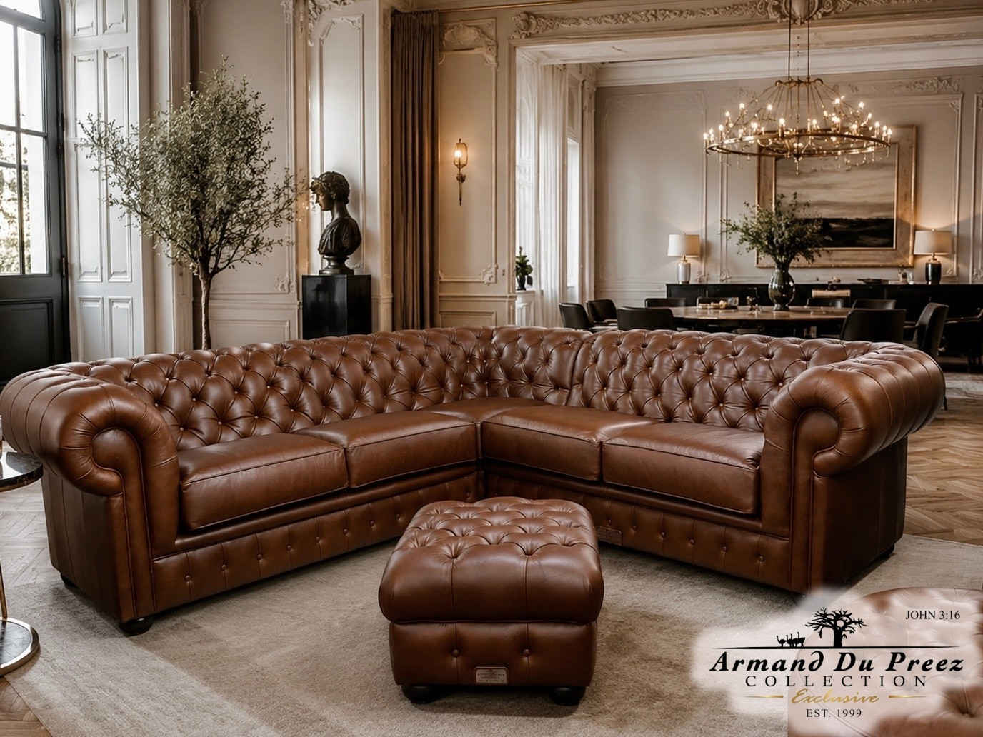 Chesterfield U-Shape Corner Unit Genuine Leather | Furnworld International