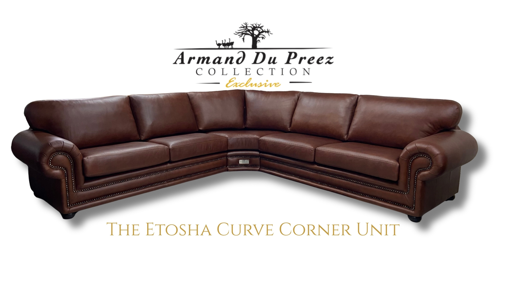 Etosha Curve Corner Couch - A-Grade Full-Grain Genuine Leather