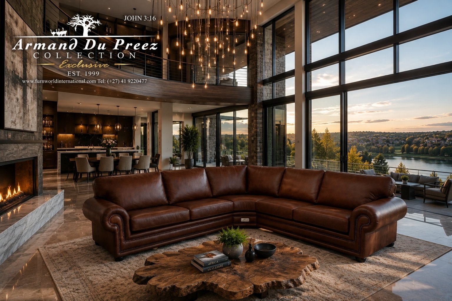 Etosha Curve Corner Couch - A-Grade Full-Grain Genuine Leather