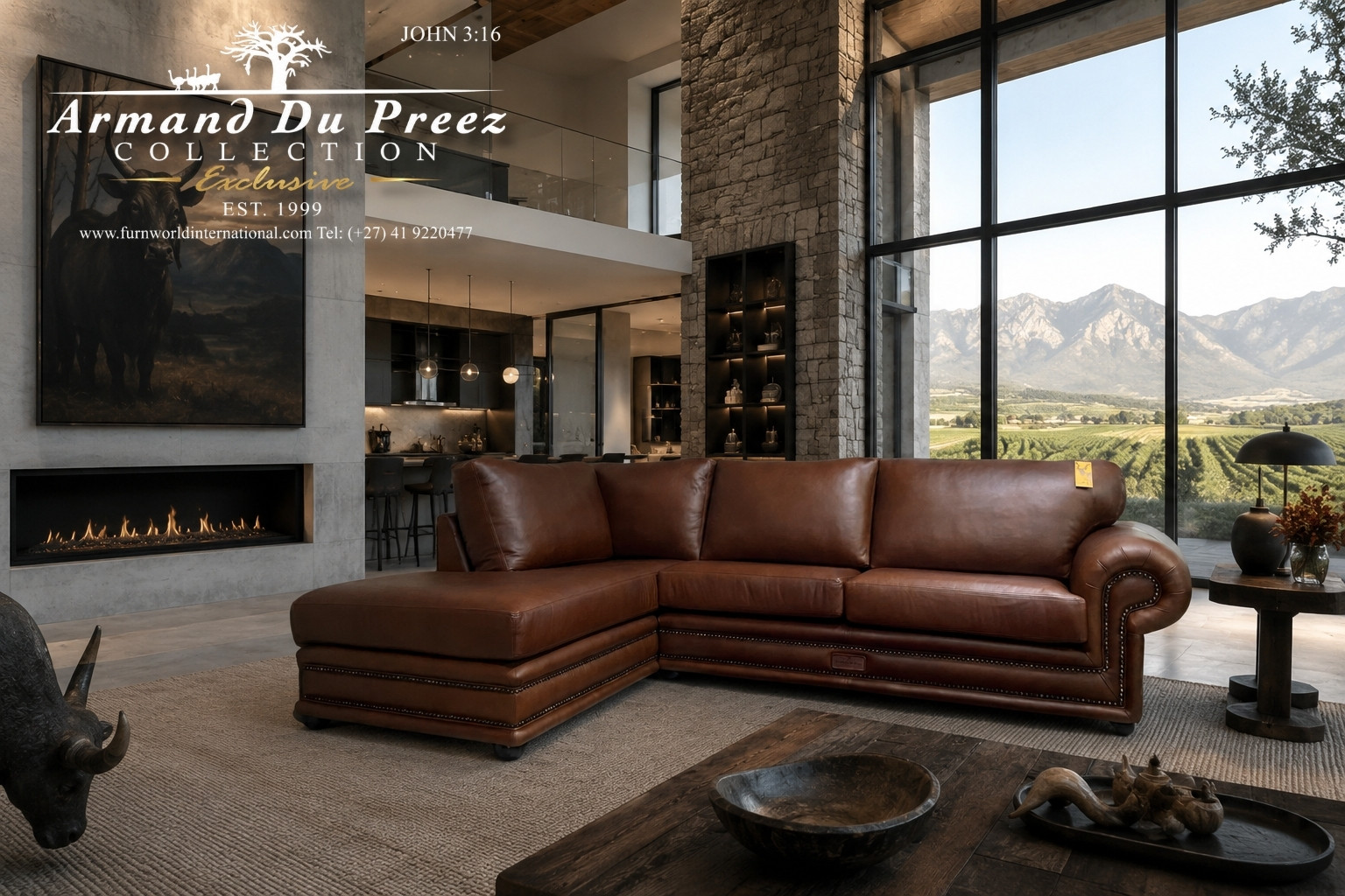 Etosha Leather Daybed Corner Couch - A-Grade Full-Grain Genuine Leather