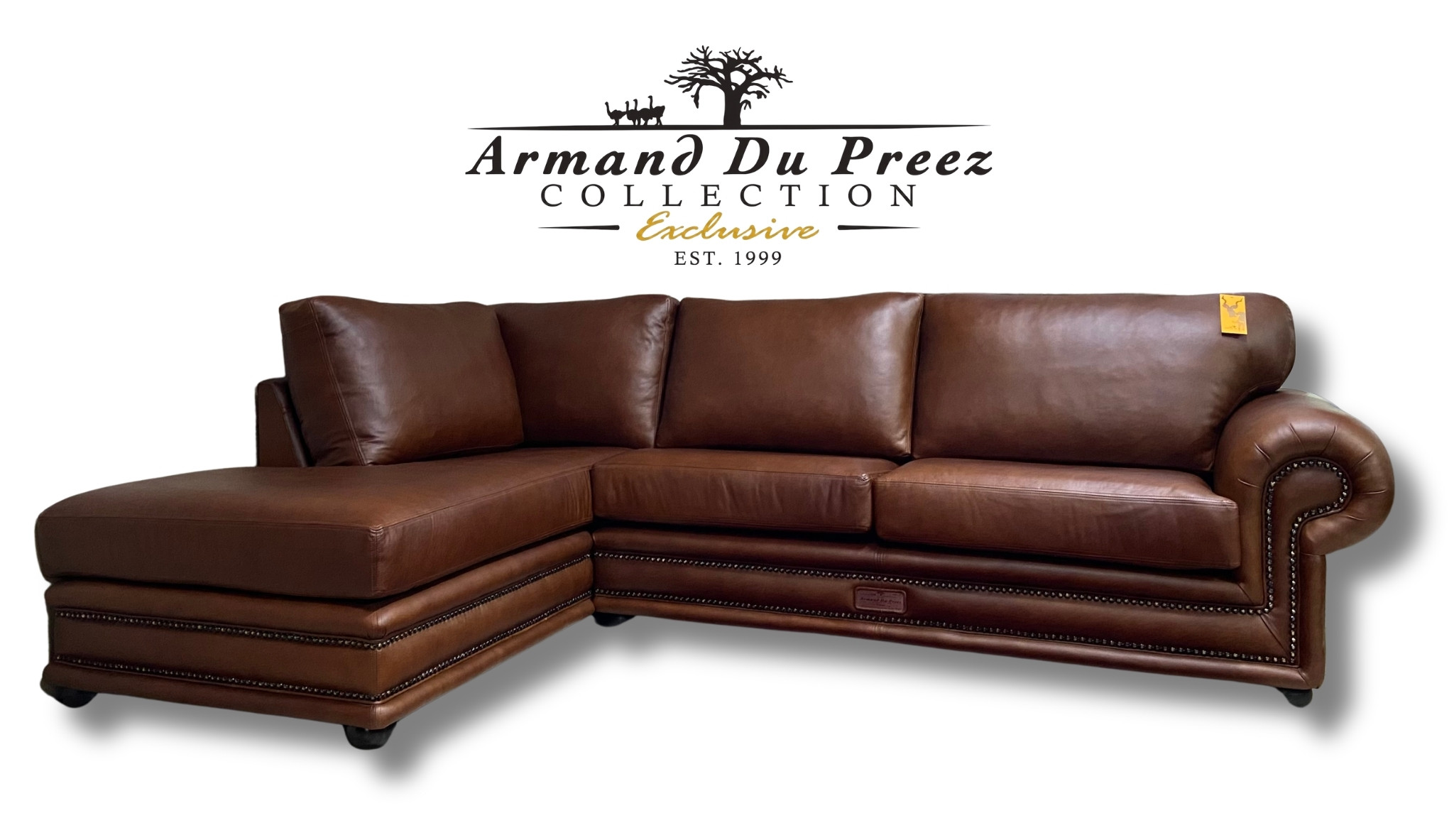 Etosha Leather Daybed Corner Couch - A-Grade Full-Grain Genuine Leather