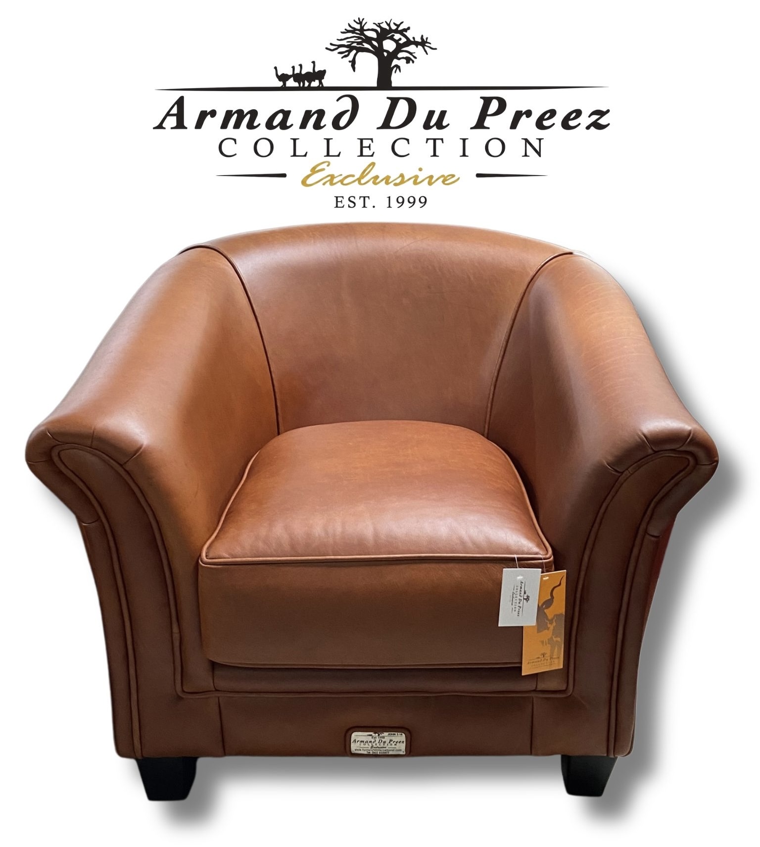 Executive Leather Tub Chair - A-Grade Full-Grain Genuine Leather