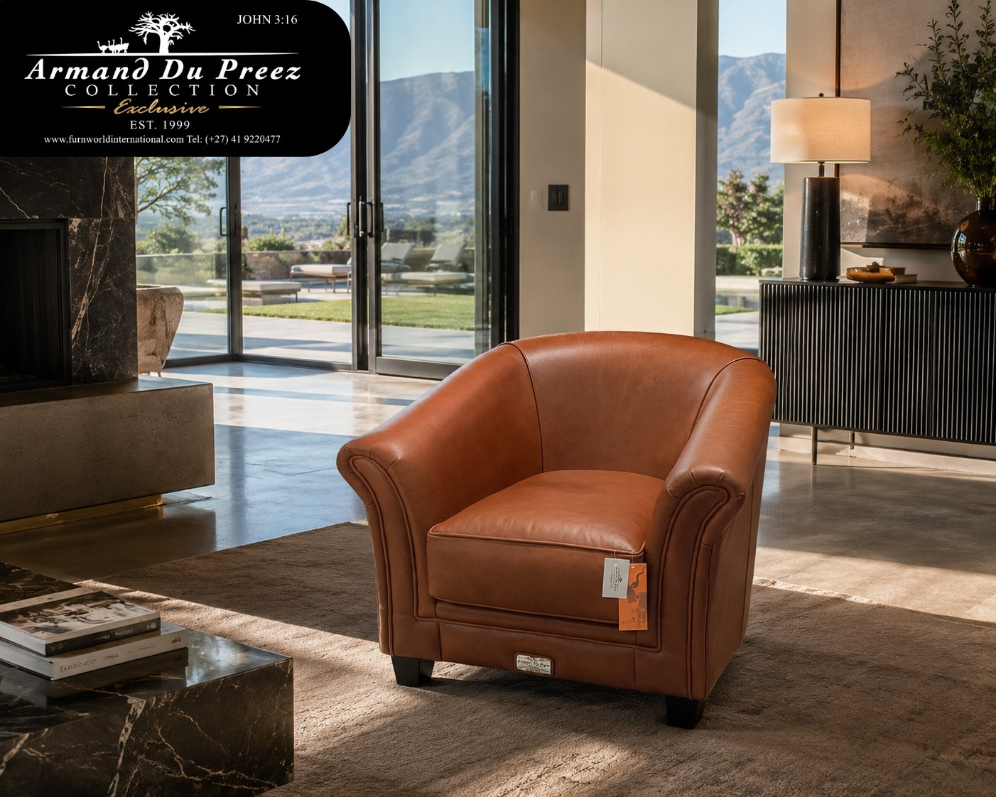 Executive Leather Tub Chair - A-Grade Full-Grain Genuine Leather