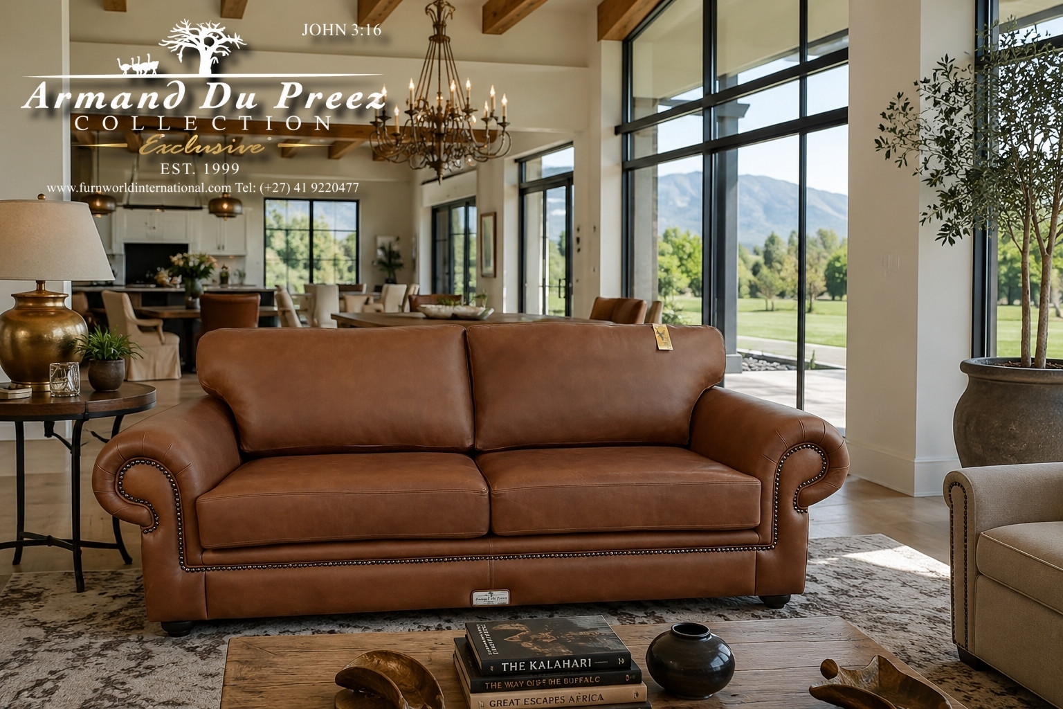 Kudu Leather Couch - A-Grade Full-Grain Genuine Leather