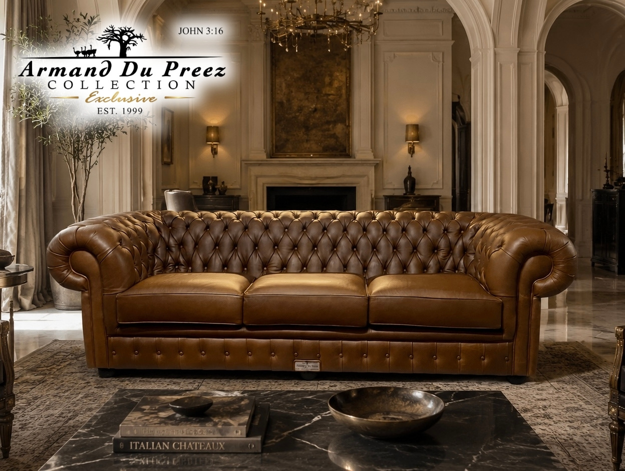 Chesterfield 4.5-Seater 2.7m Rustic Genuine Leather Couch | Furnworld International